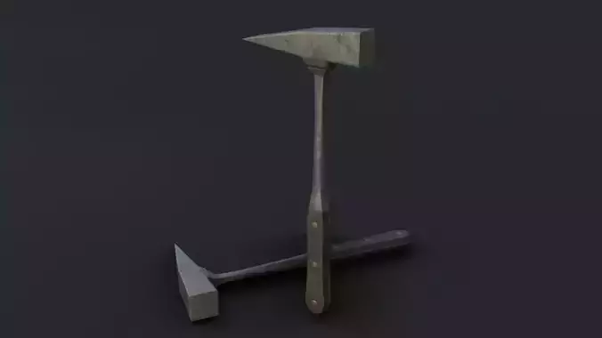 Old Dirty Post Mortem Hammer Low-poly 3D model