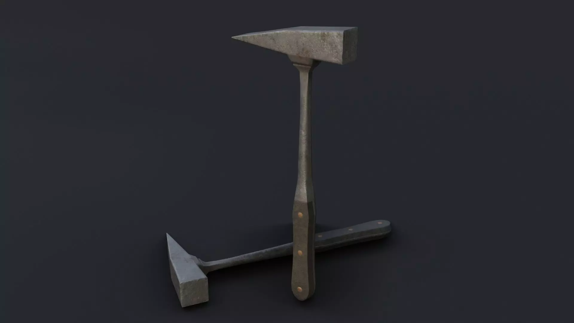 Old Dirty Post Mortem Hammer Low-poly 3D model_0