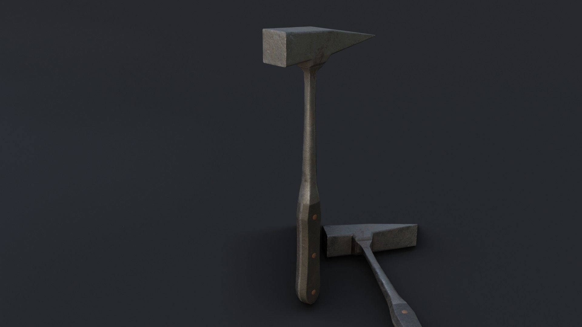 Old Dirty Post Mortem Hammer Low-poly 3D model_10