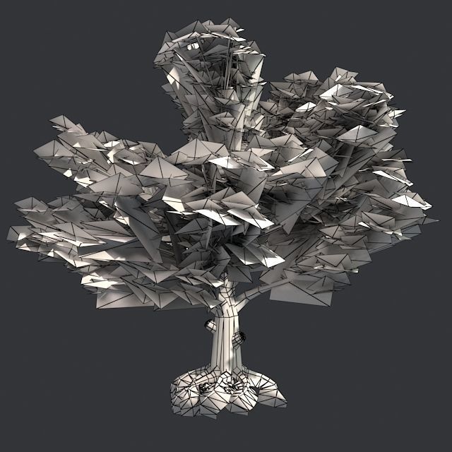 American Beech Fall Tree Low-poly 3D model_4