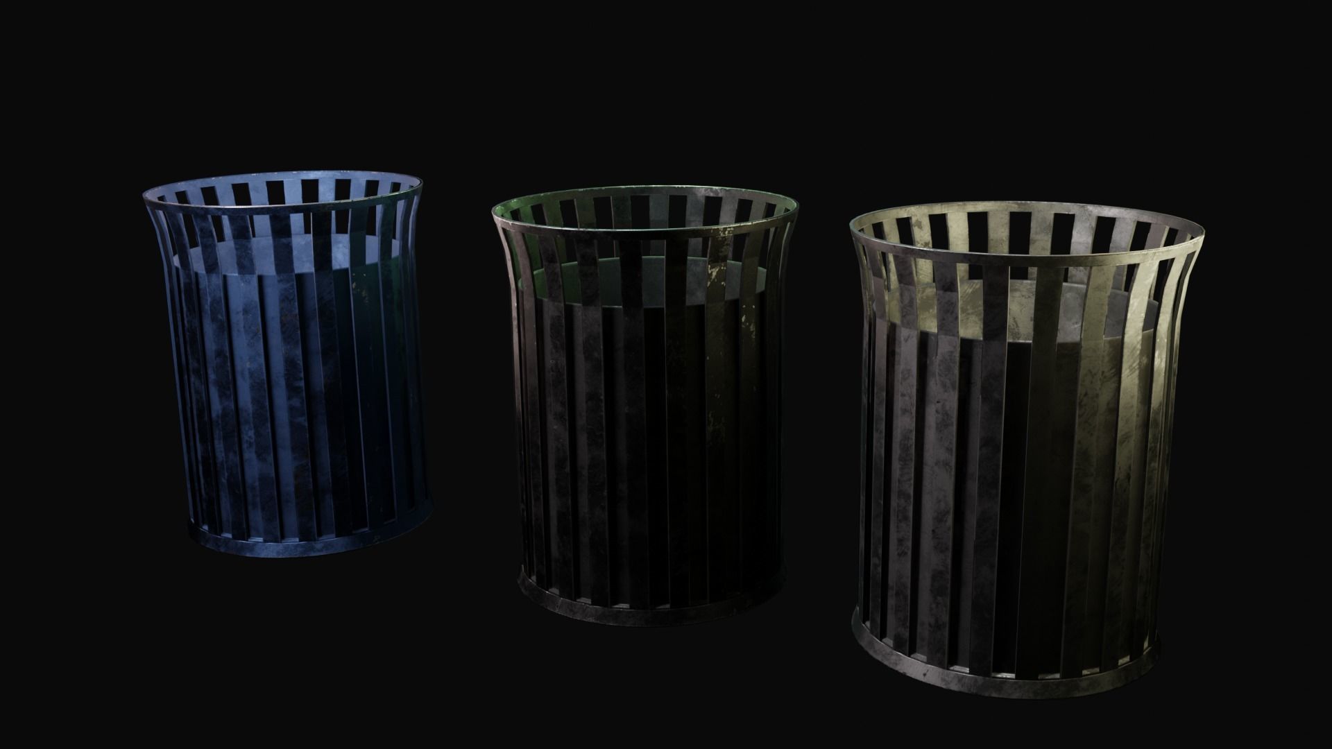 Pack Public trash Low-poly 3D model_20