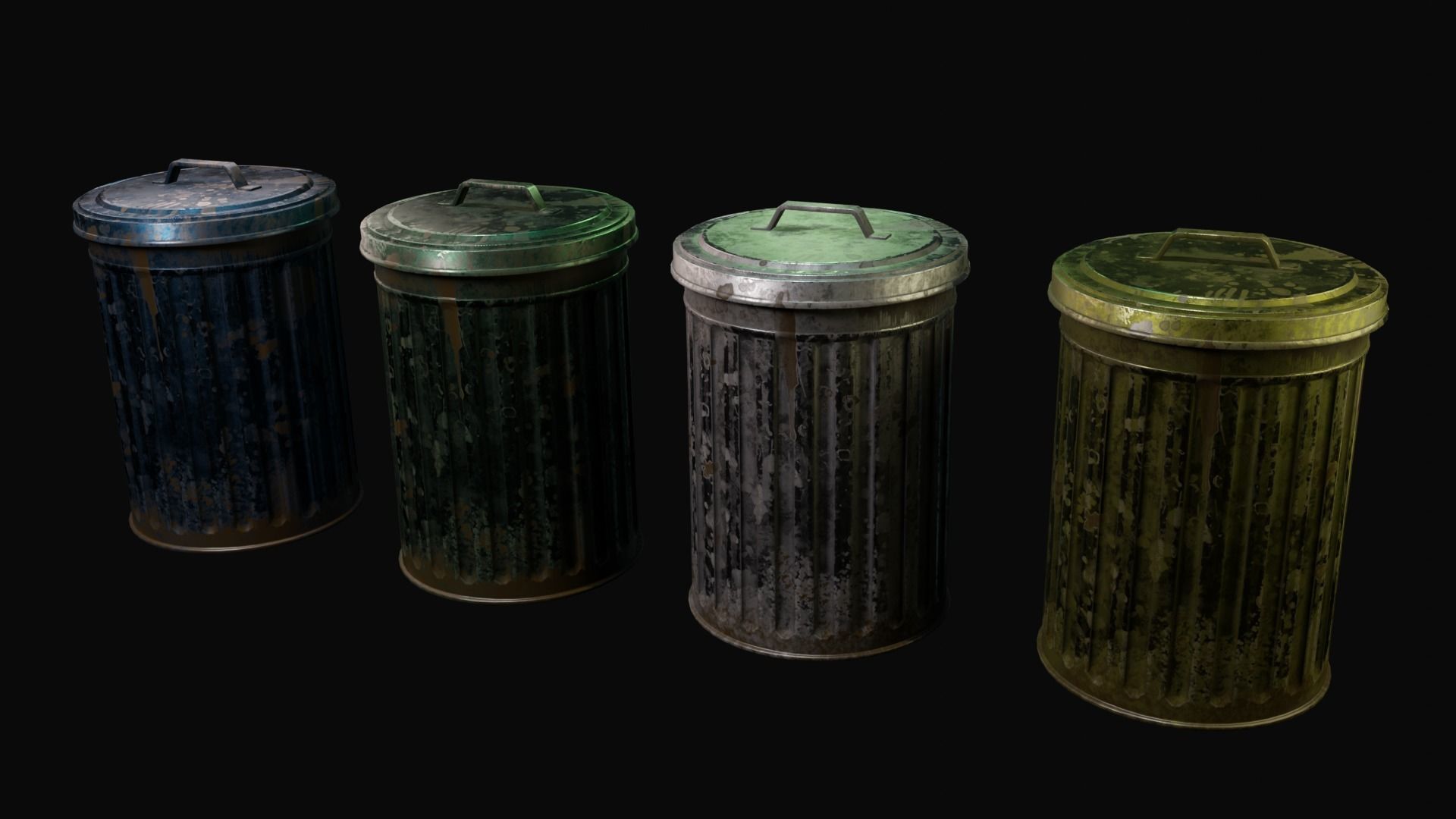 Pack Public trash Low-poly 3D model_14