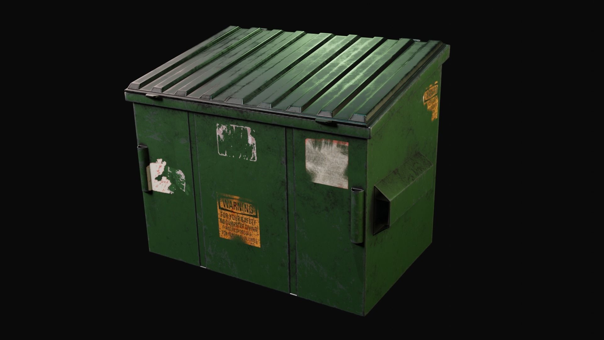 Pack Public trash Low-poly 3D model_5