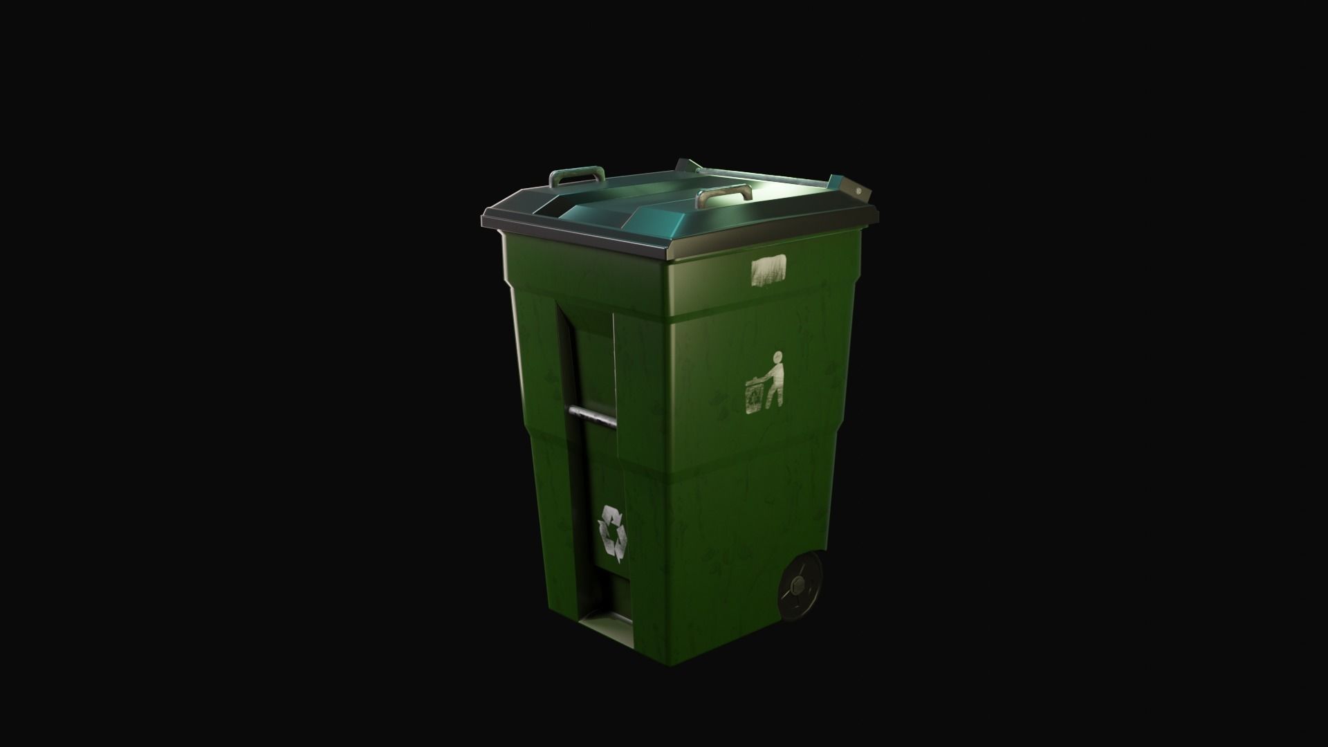 Pack Public trash Low-poly 3D model_1