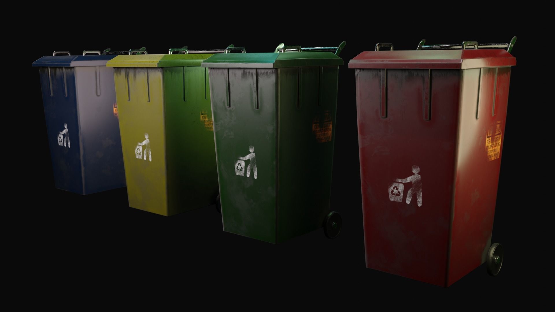 Pack Public trash Low-poly 3D model_18