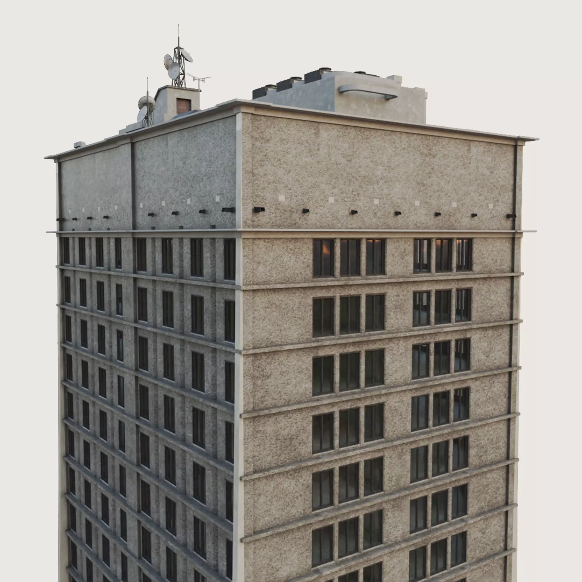 Building Skyscraper City Town Downtown Office Space Work Street Low-poly 3D model