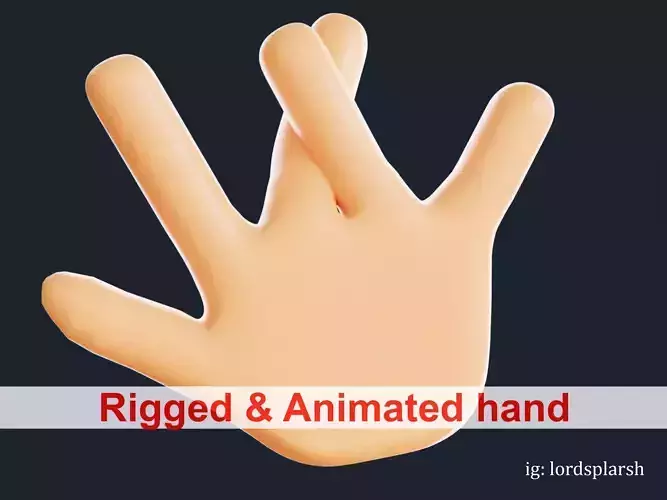 Animated 3D Thug Emoji Hand Low-poly 3D model