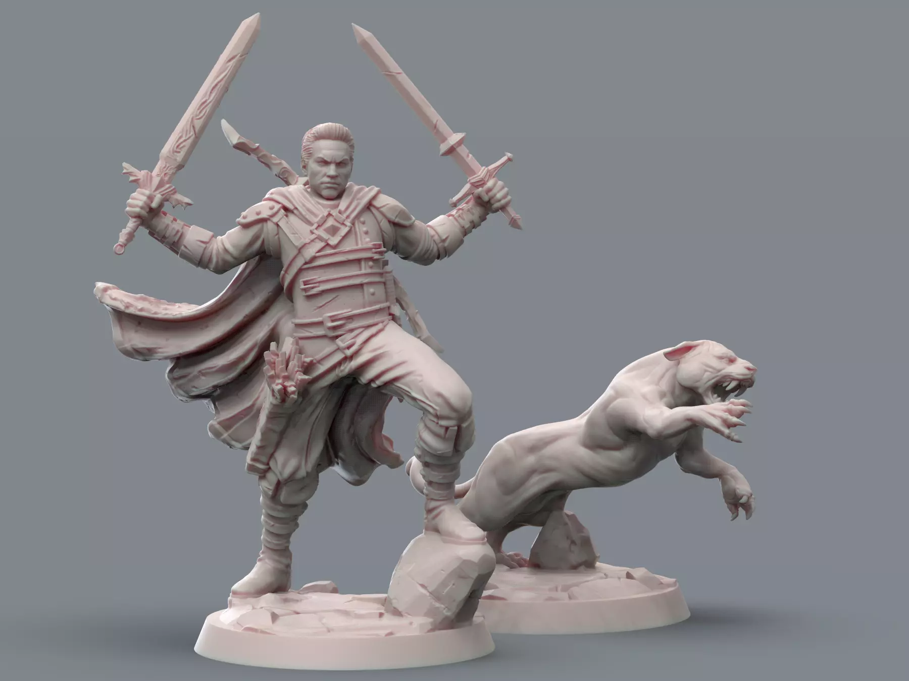 Ranger and his panther 3D print model