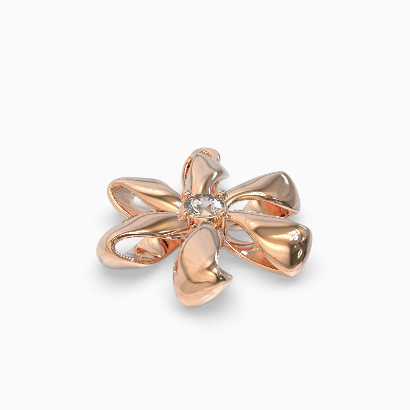 Flower pendant - twisted petals 3D print model_2