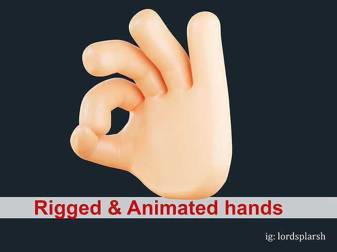 Okay Hand Gesture Animated Emoji Low-poly 3D model