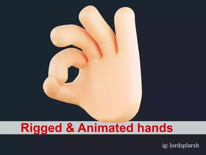 Okay Hand Gesture Animated Emoji Low-poly 3D model