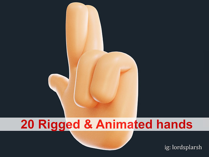 Hopeful Hand Gesture Animated  Emoji Low-poly 3D model