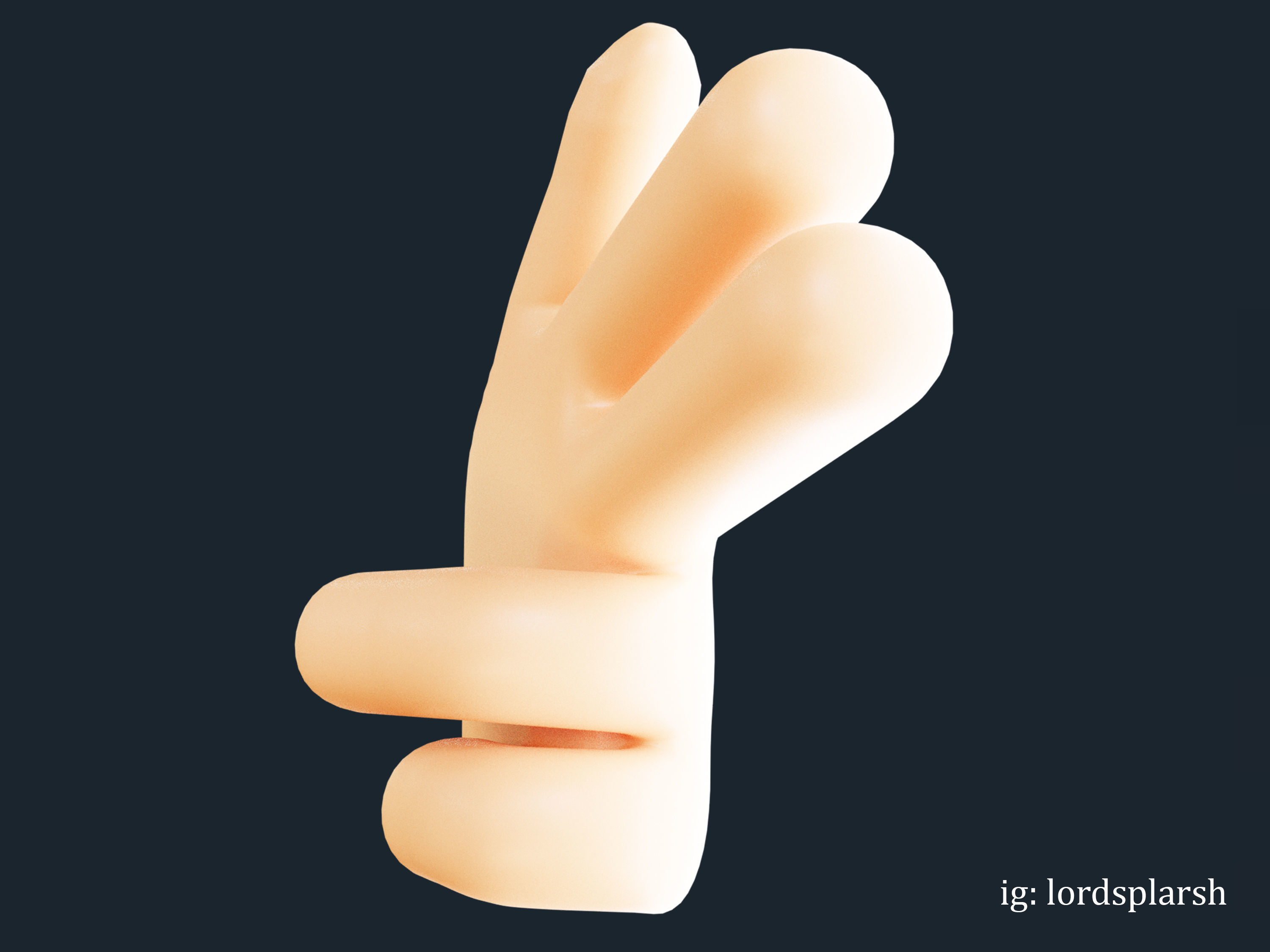 Gun Sign Hand Emoji Animated Low-poly 3D model_2
