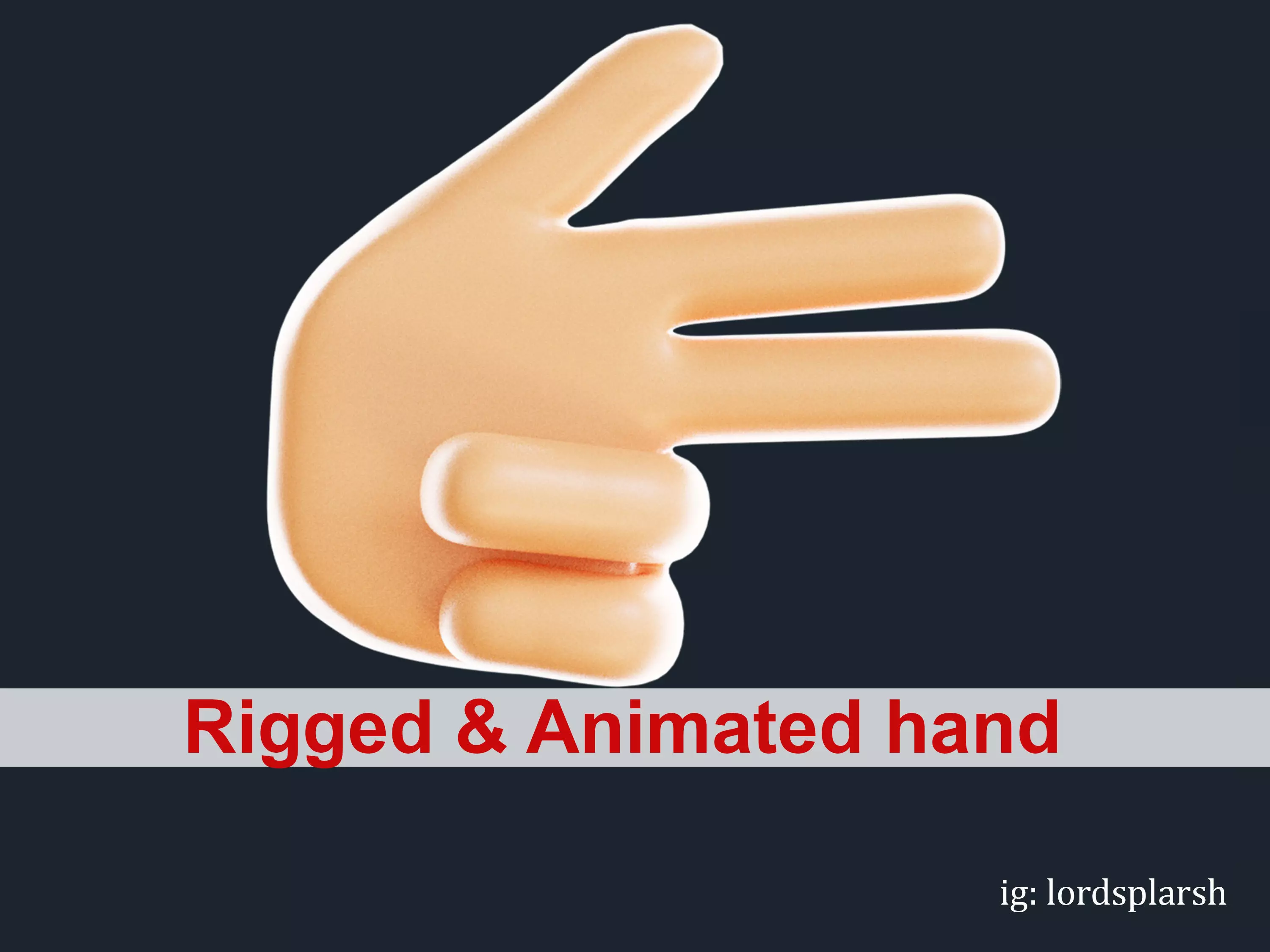 Gun Sign Hand Emoji Animated Low-poly 3D model_0