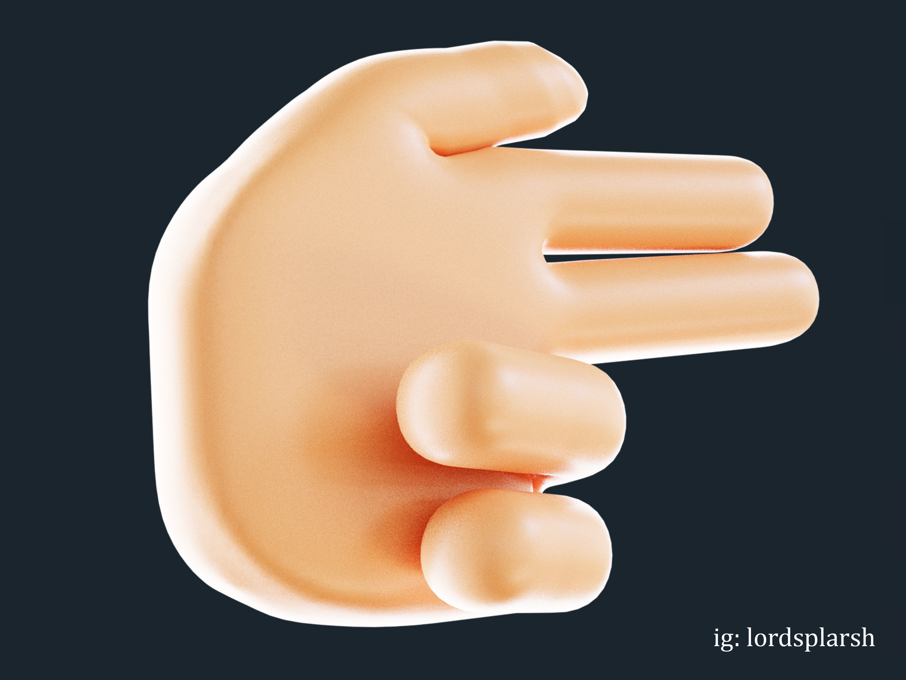 Gun Sign Hand Emoji Animated Low-poly 3D model_3