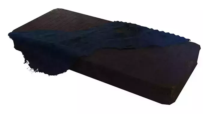 Damaged Old Matress And Blanket Prop - Game Ready Asset Low-poly 3D model