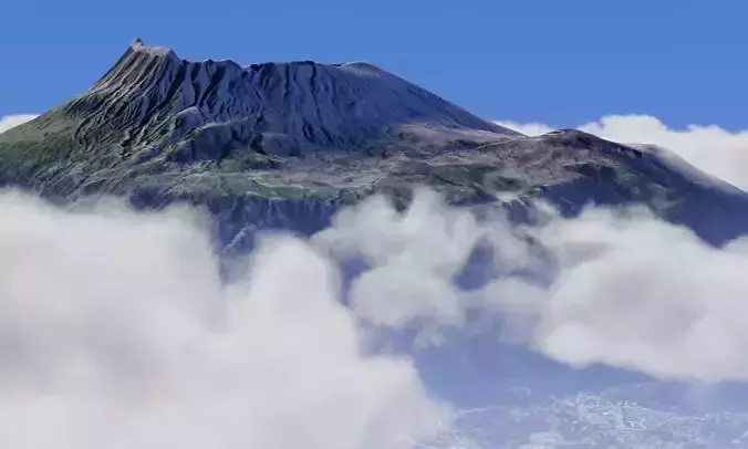 Clouds island with above it 3D model