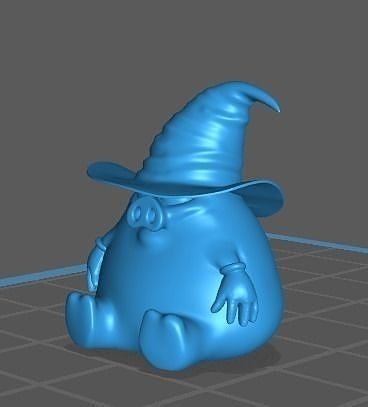 Bellybutt witch wearing hat 3D print model