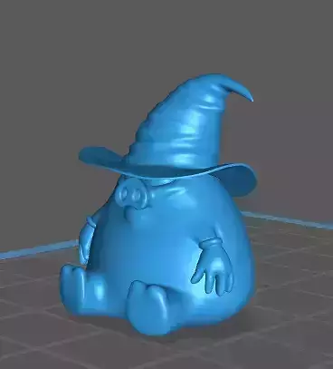 Bellybutt witch wearing hat 3D print model