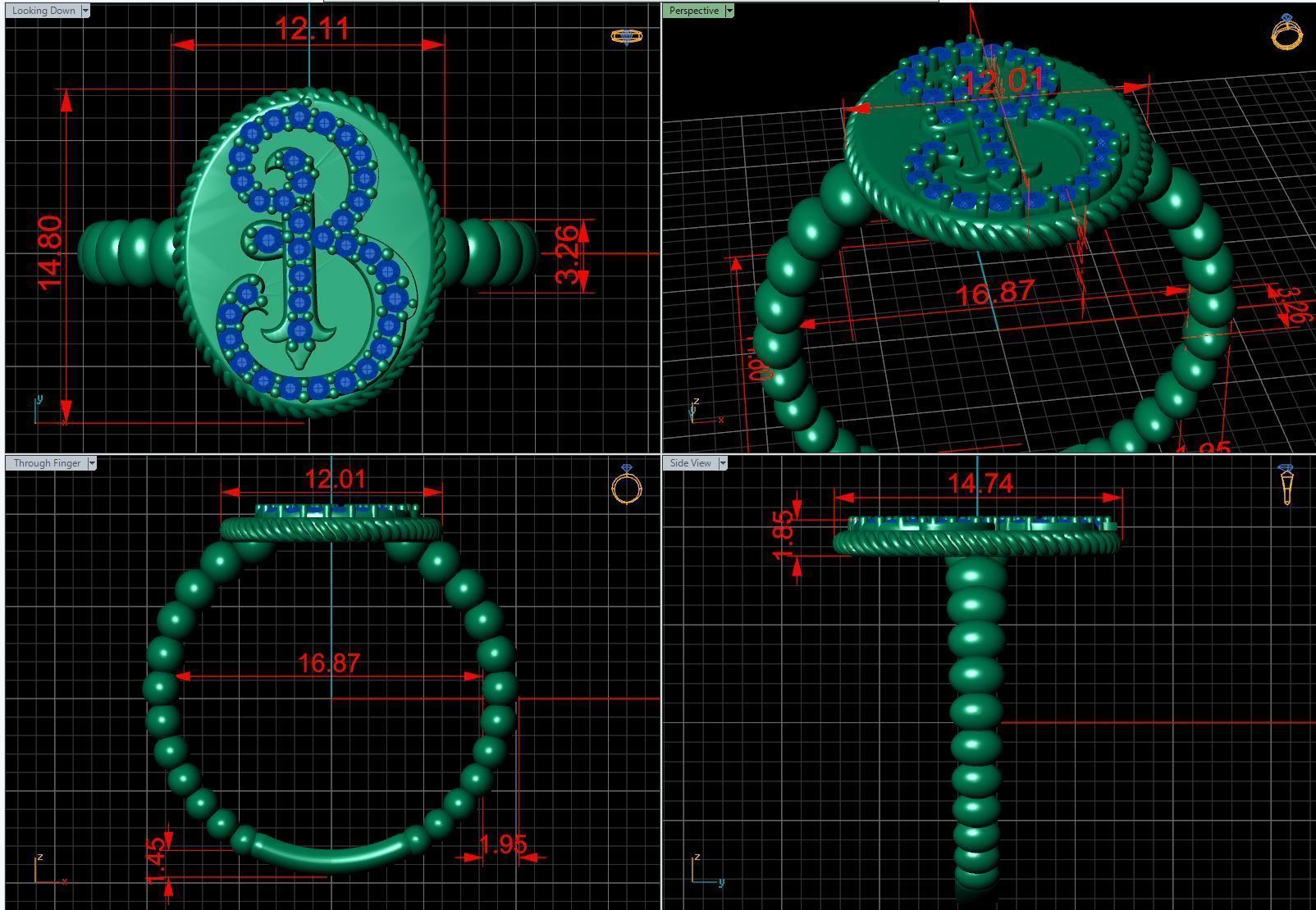  letter B 3D print model_7