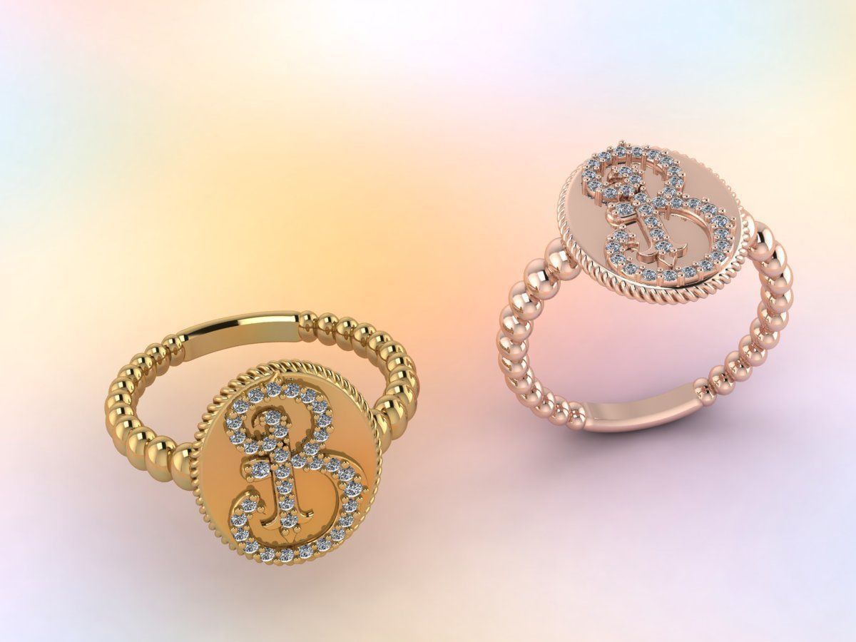  letter B 3D print model_3