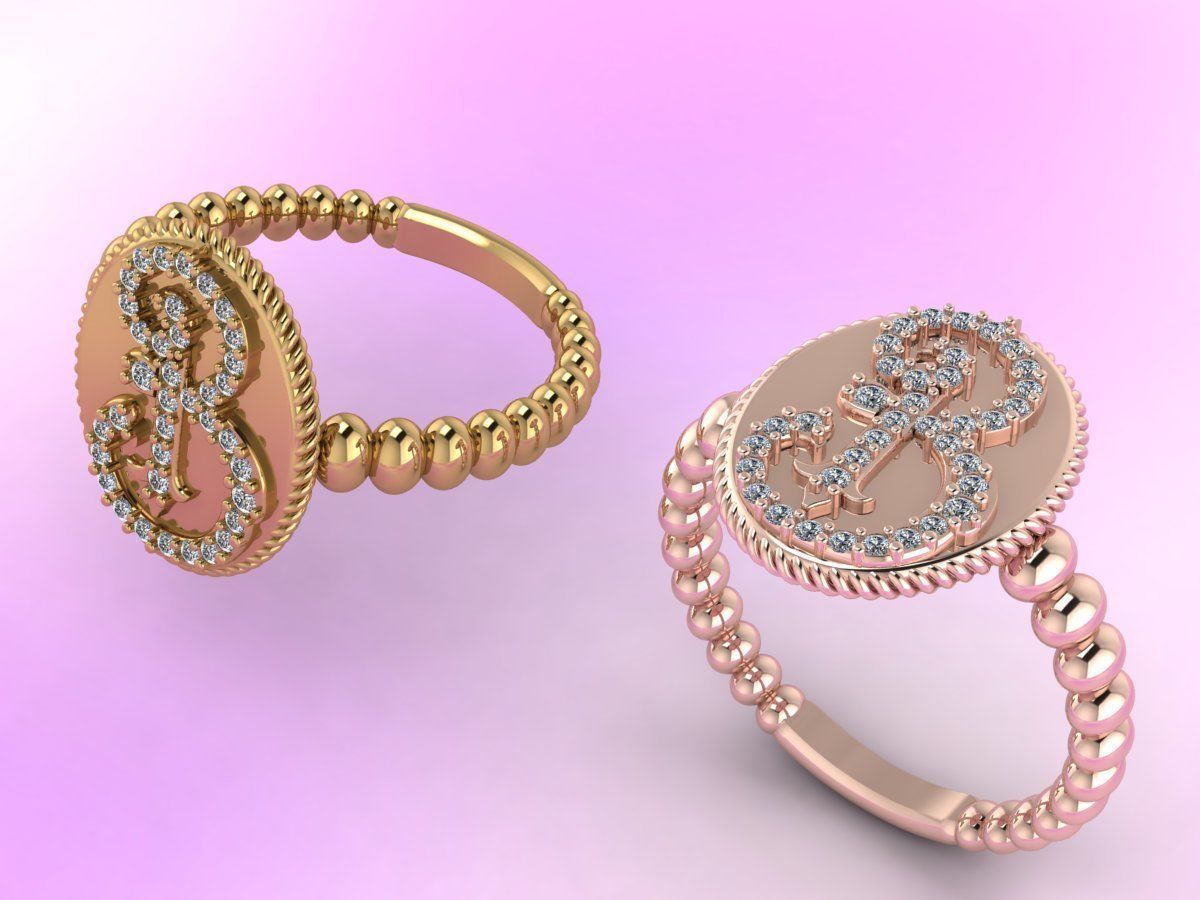  letter B 3D print model_4