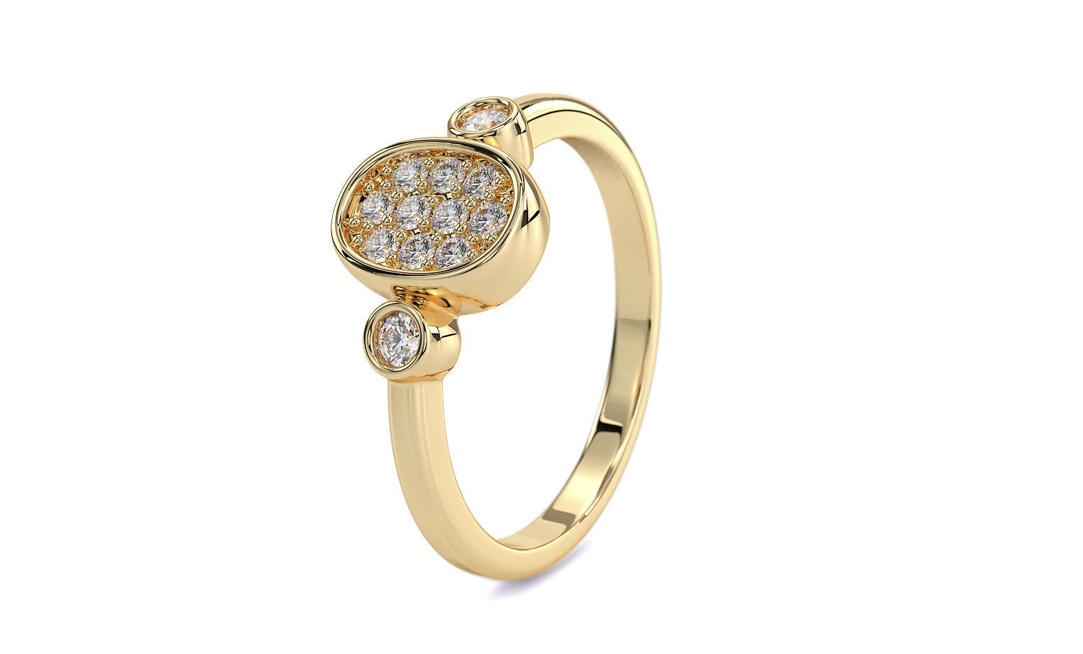 gold ring with diamonds 3D print model_8