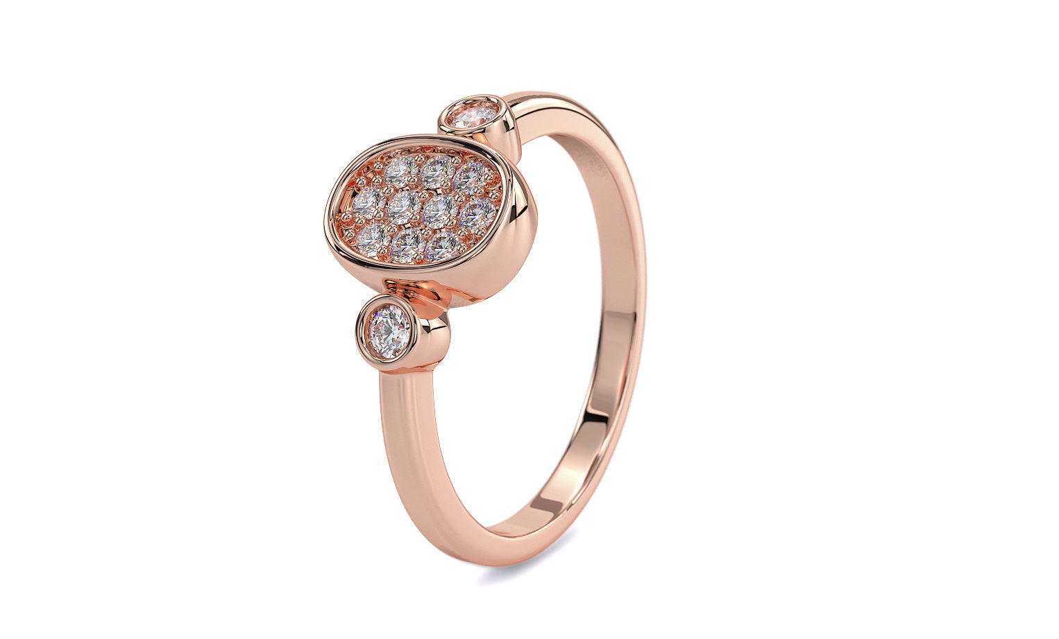 gold ring with diamonds 3D print model_12