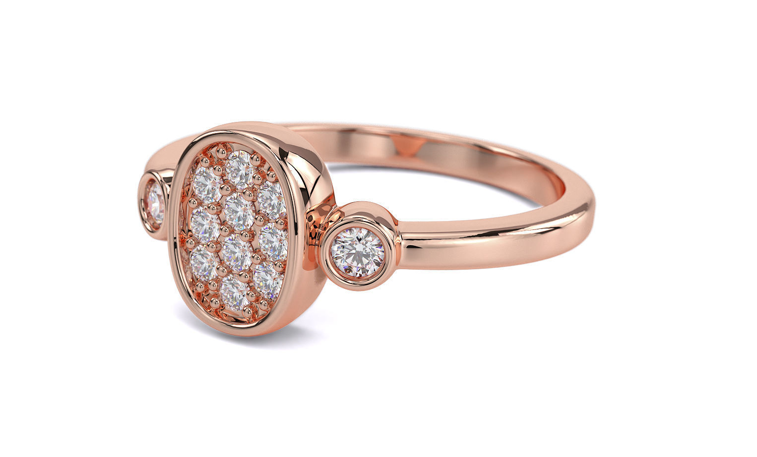 gold ring with diamonds 3D print model_14