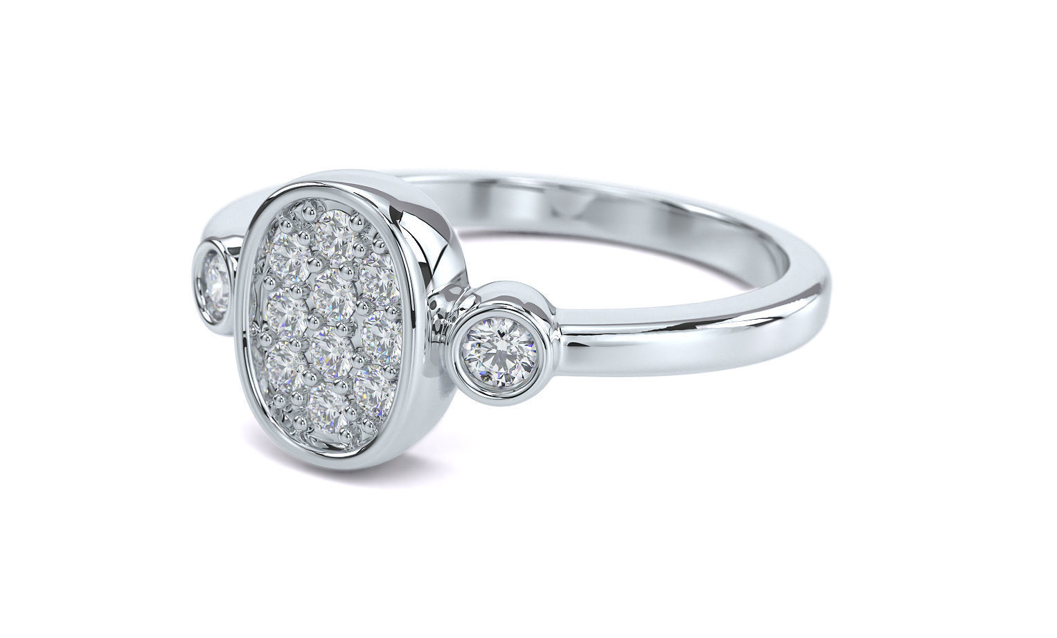 gold ring with diamonds 3D print model_1