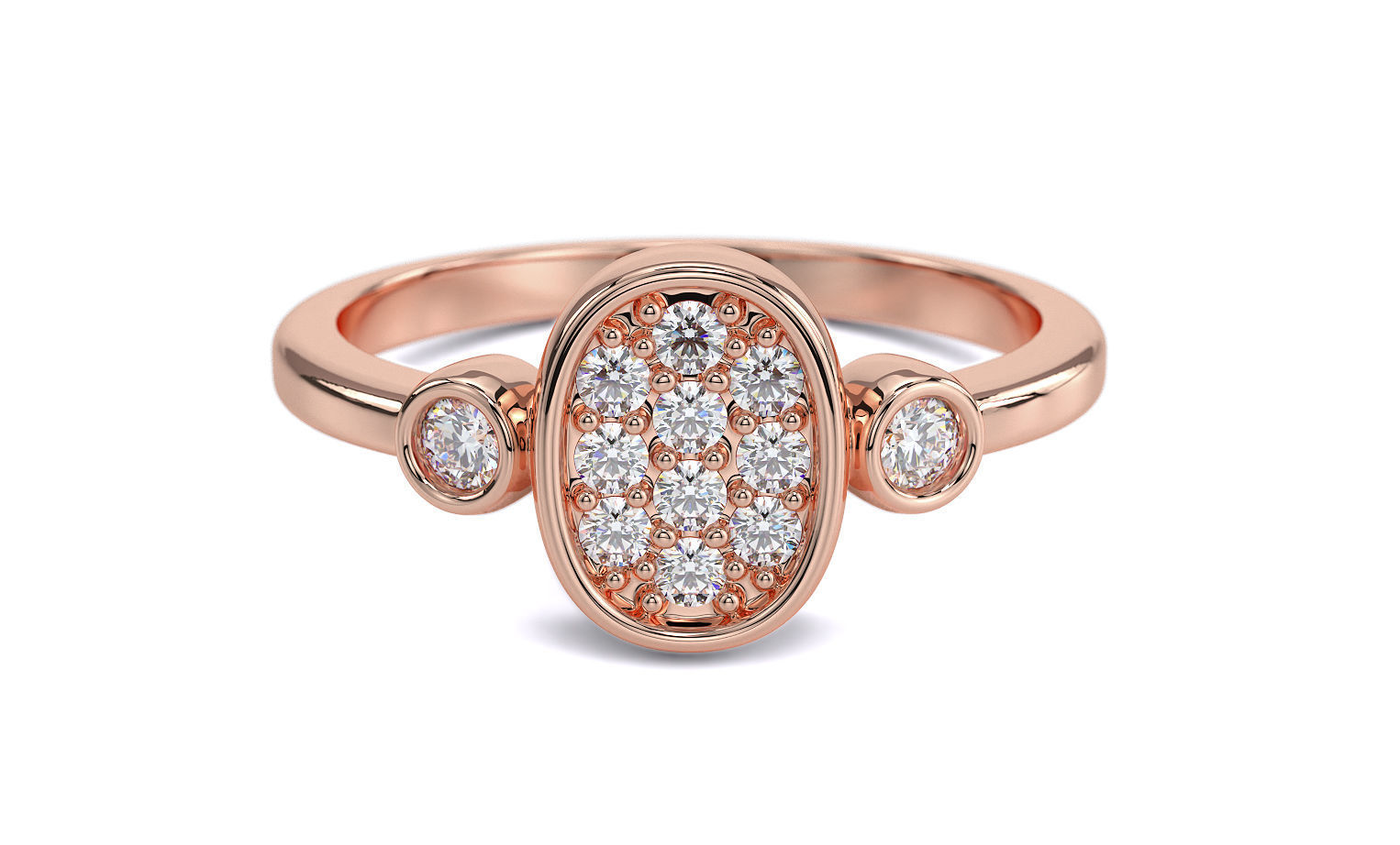 gold ring with diamonds 3D print model_13