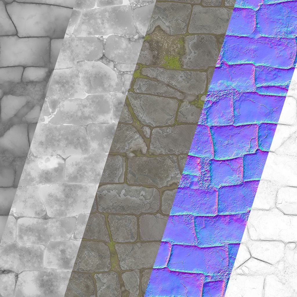 Castle Wall Material 3D model_4