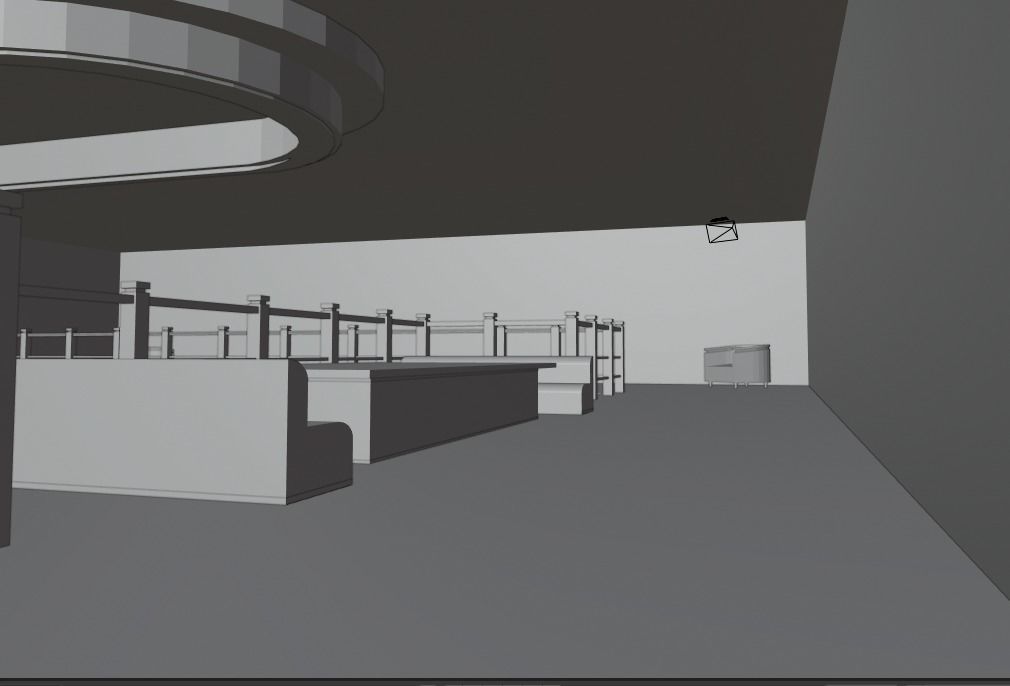 lowpoly baar room with neon lights Low-poly 3D model_4