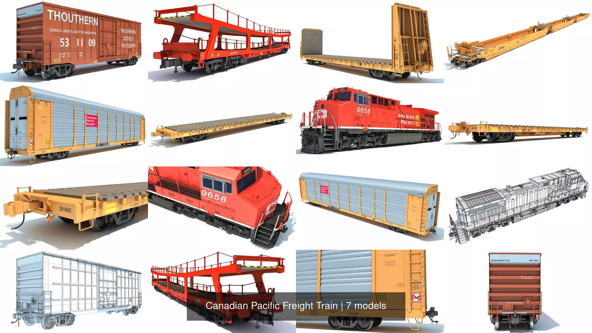 Canadian Pacific Freight Train 3D Model Collection_1
