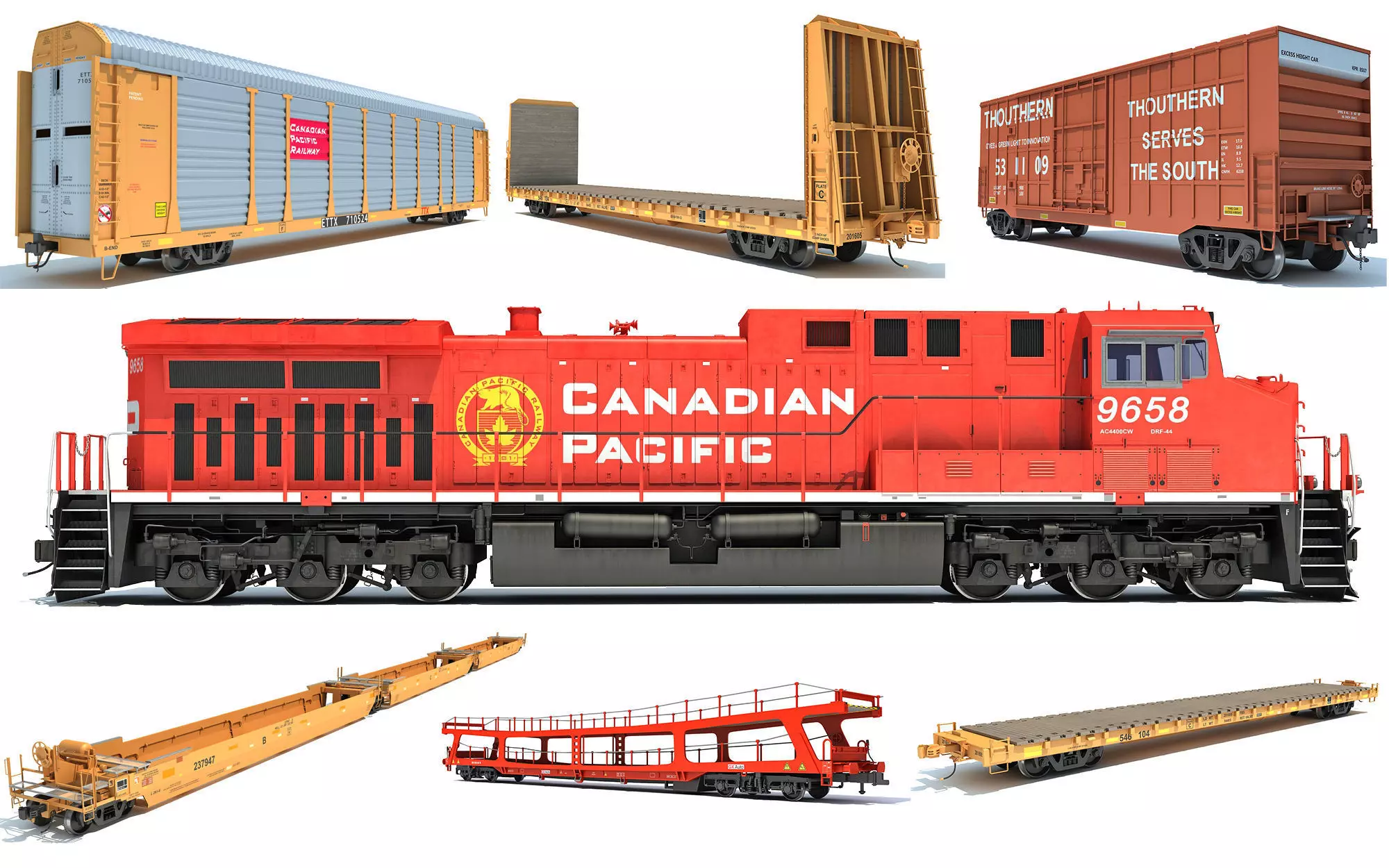 Canadian Pacific Freight Train 3D Model Collection_0