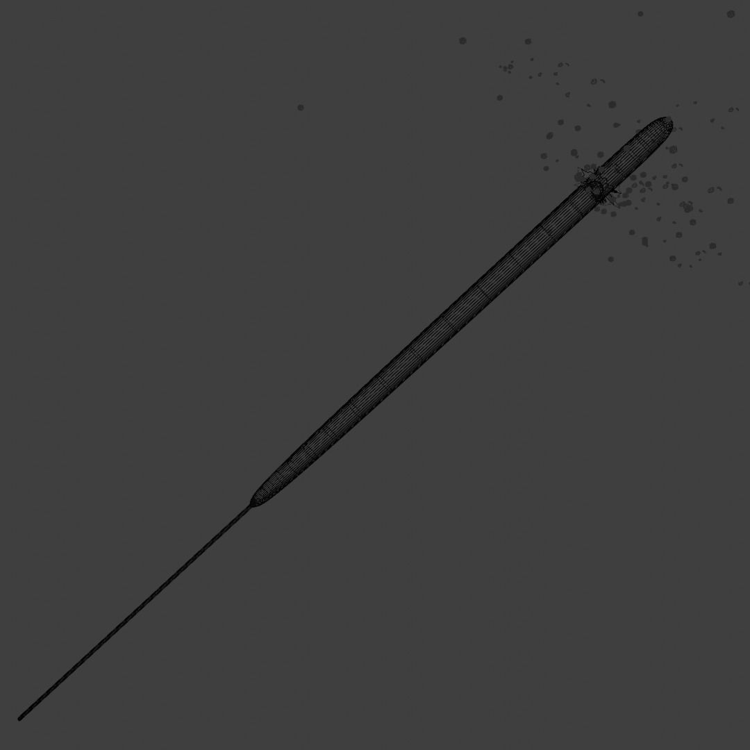 Sparklers animated Particle system Low-poly 3D model_6