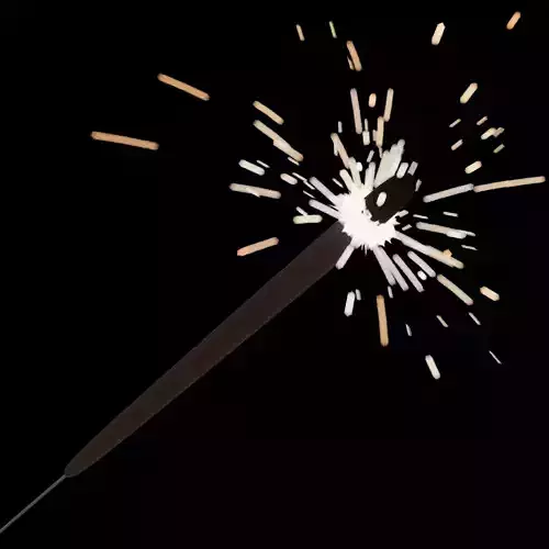 Sparklers animated Particle system Low-poly 3D model
