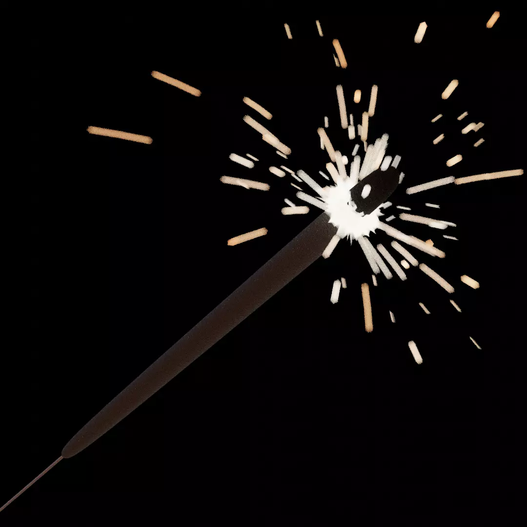 Sparklers animated Particle system Low-poly 3D model_0