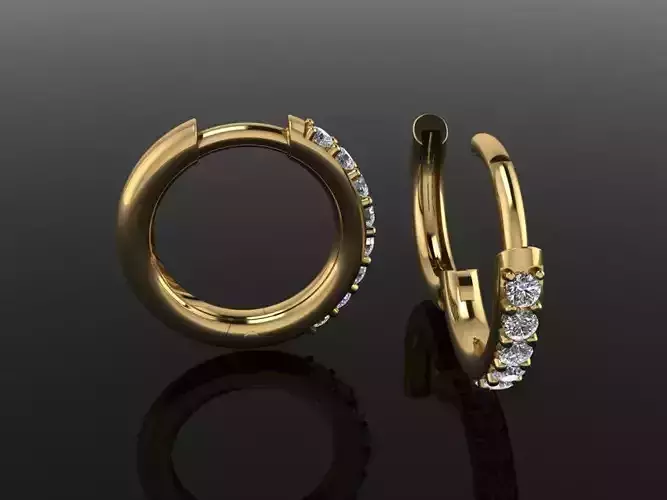 13mm Diameter Width Diamond Hoops 1mm50 3D print model