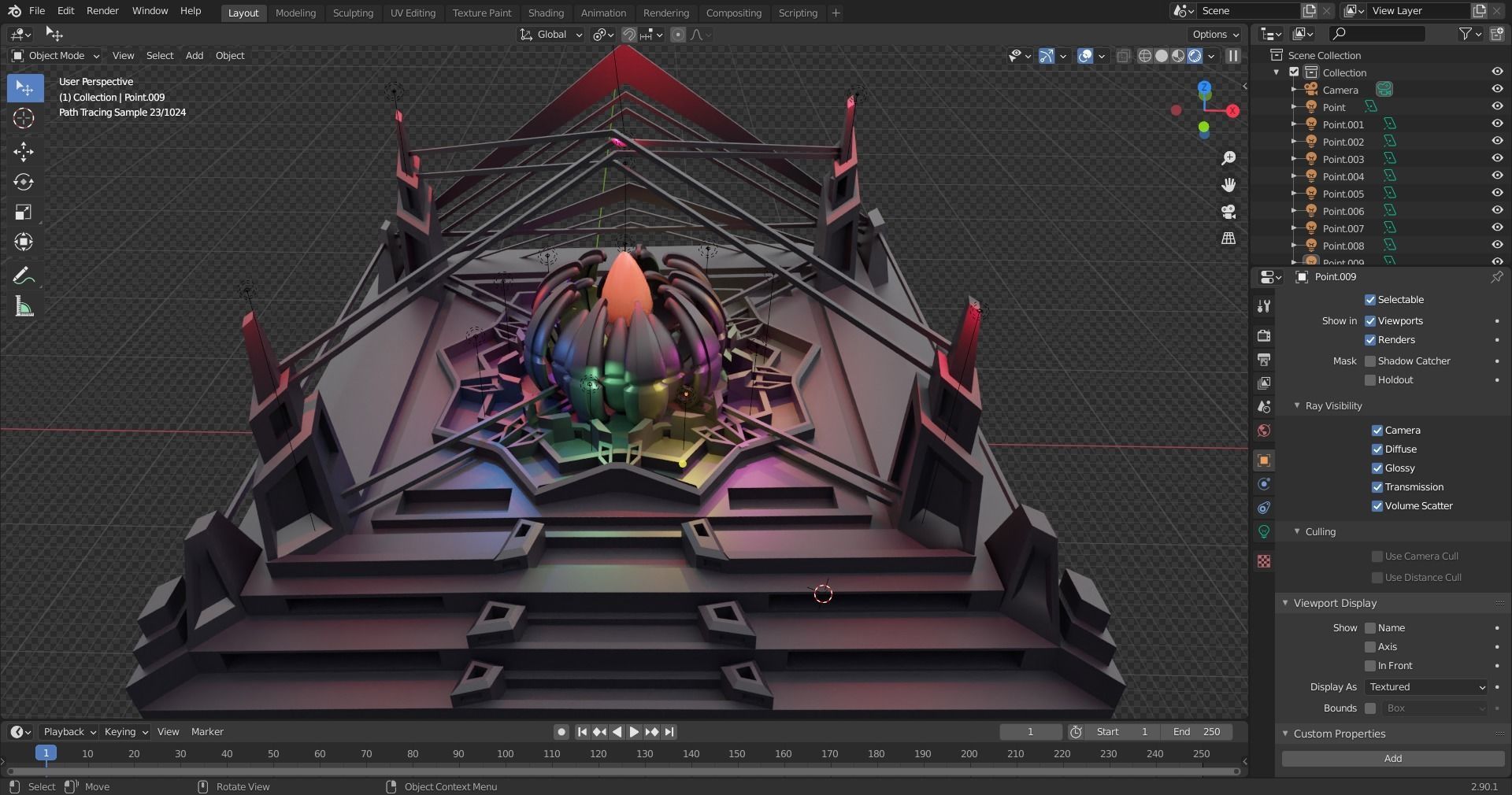 Lotus Temple Low-poly 3D model_1