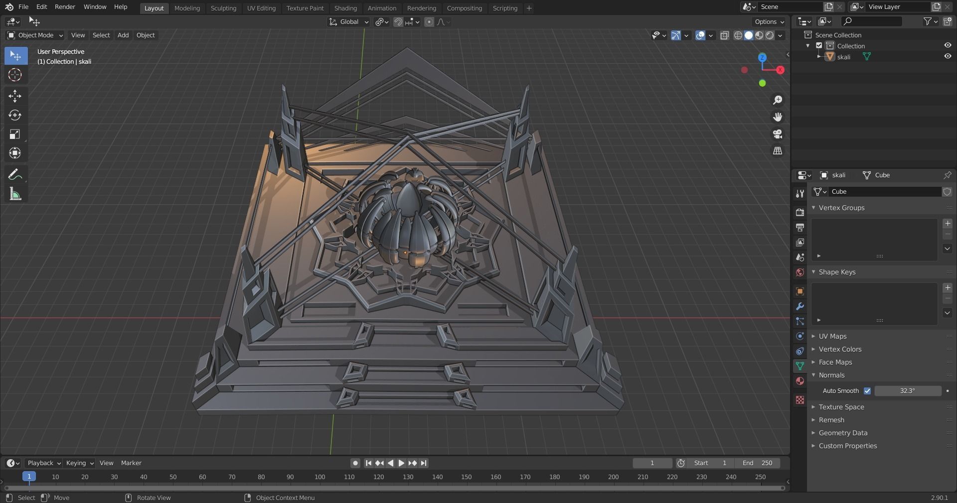 Lotus Temple Low-poly 3D model_6