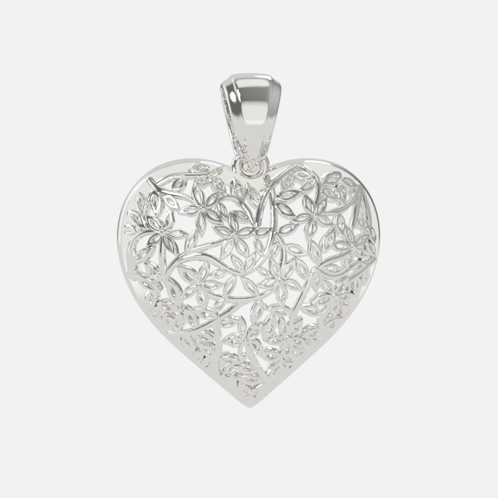 pendant heart without stones 3D print model_16