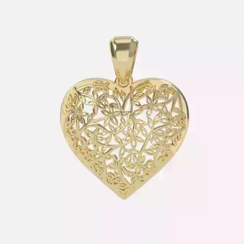 pendant heart without stones 3D print model