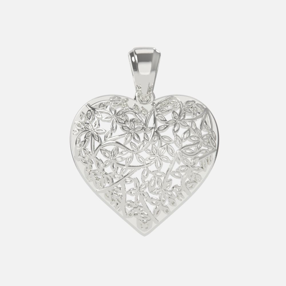 pendant heart without stones 3D print model_15