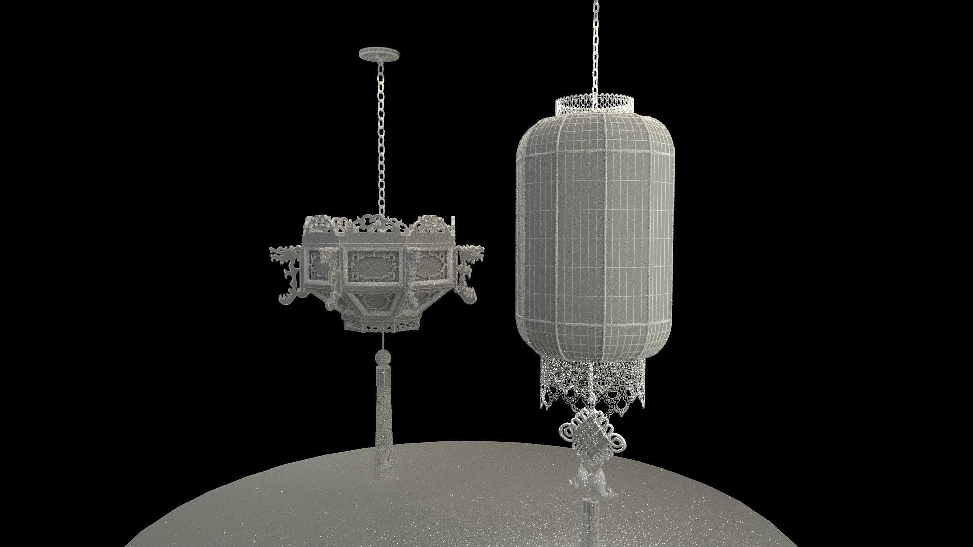 Chinese Red Lantern 3D model_7