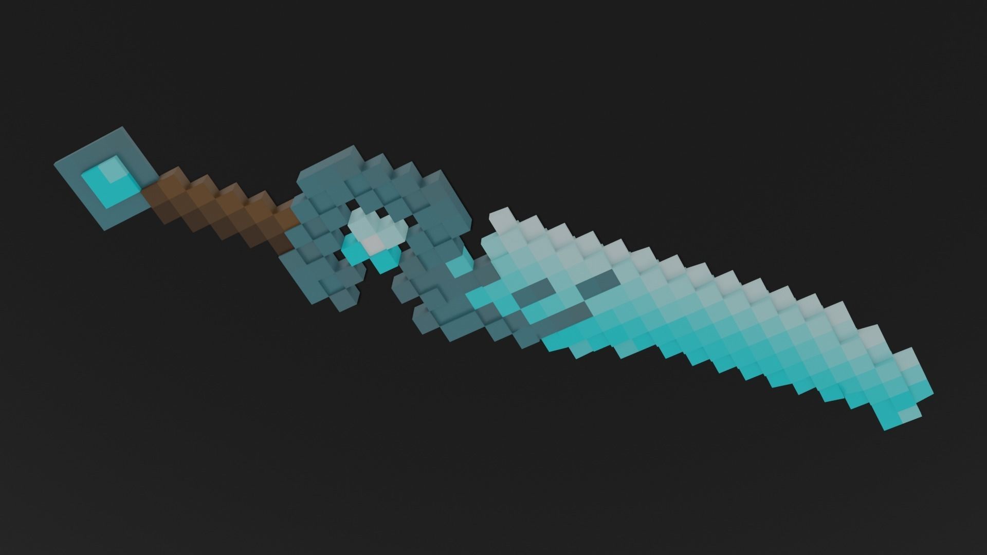 Pixel 3d sword Free 3D model_1