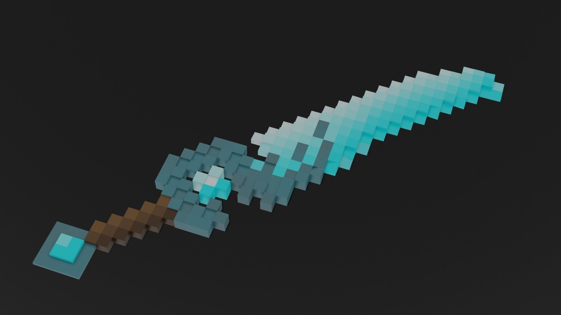 Pixel 3d sword Free 3D model_2