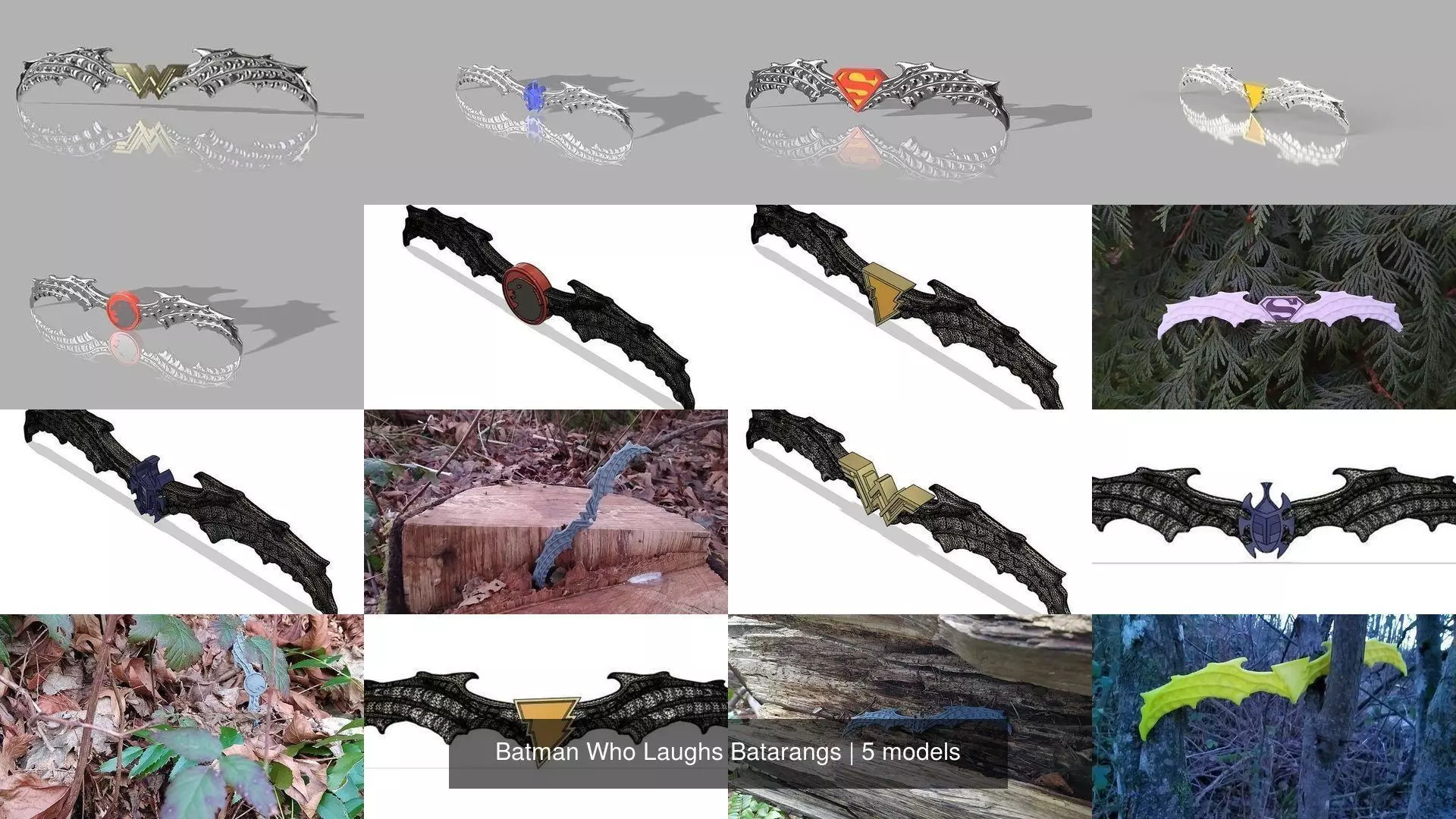 Batman Who Laughs Batarangs 3D Model Collection_0