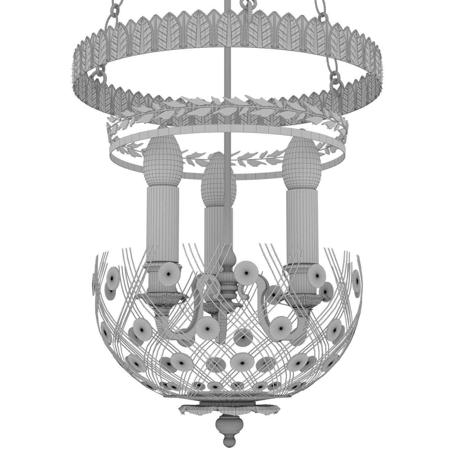 EARLY 19TH CENTURY ORMOLU AND GLASS LANTERN 3D model_10