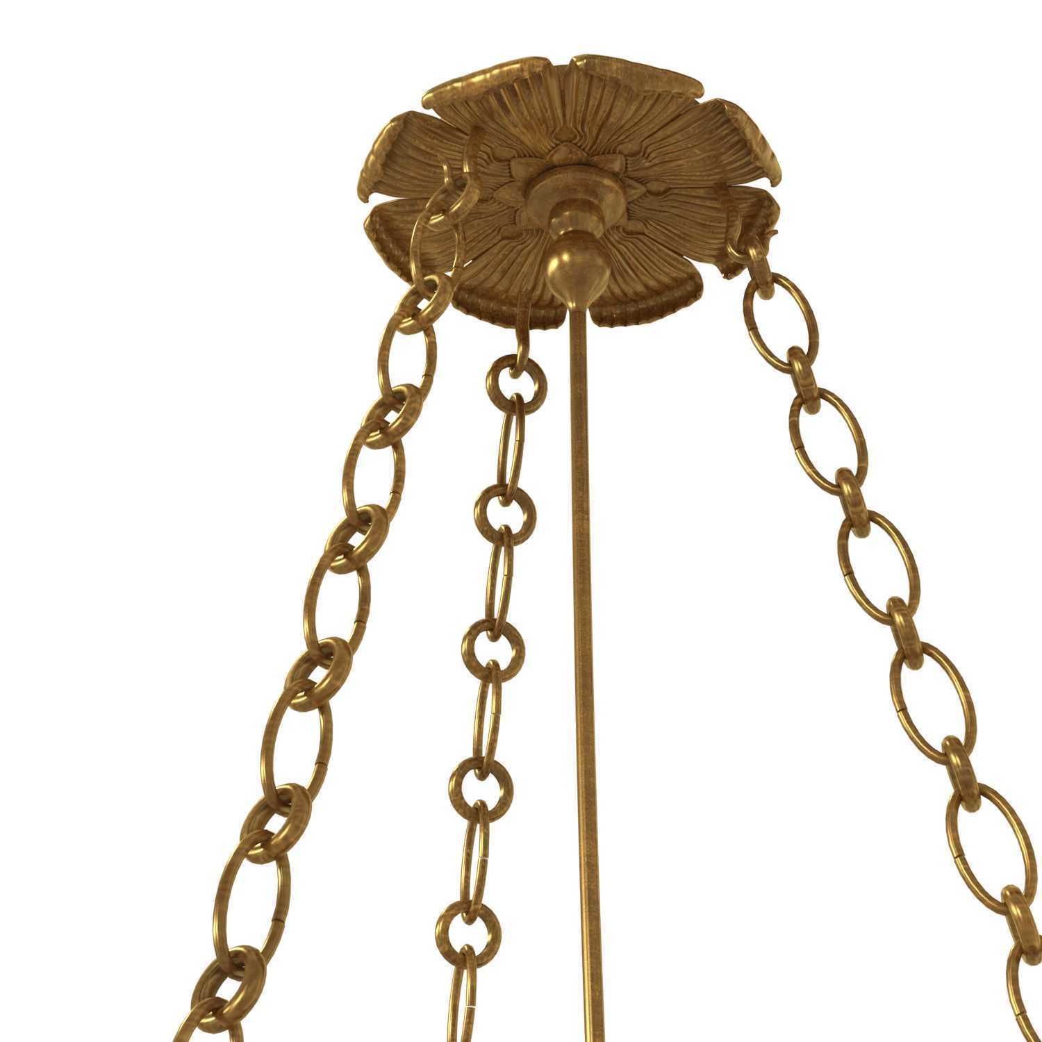 EARLY 19TH CENTURY ORMOLU AND GLASS LANTERN 3D model_2